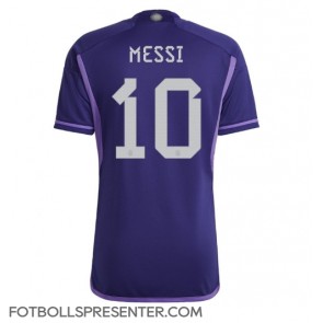 Argentina Lionel Messi #10 Borta Matchtröja VM 2022 Kortärmad